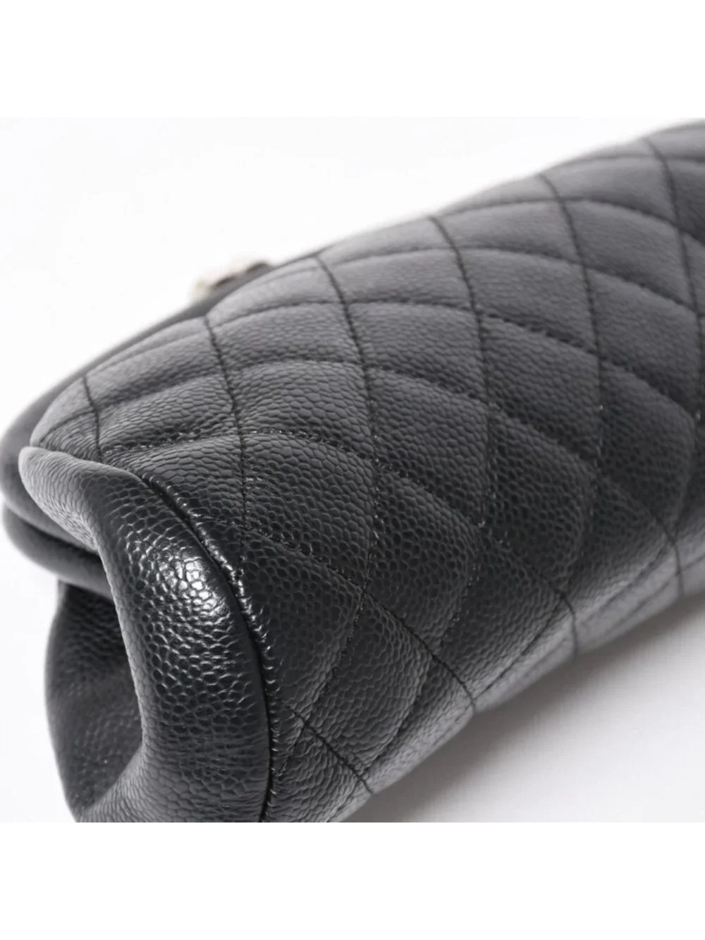 Chanel Timeless Classic Clutch CC Logo Caviar Leather Quilted Silver